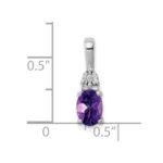 Sterling Silver Rhodium-plated Diamond and Amethyst Pendant - Image 3