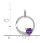 Sterling Silver Rhodium-plated Amethyst and Diamond Pendant - Image 3