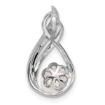 Sterling Silver Rhod Plated Diamond and FW Cultured Pearl Chain Slide - Image 4