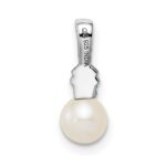 Sterling Silver Rhod Plated Diamond and FW Cultured Pearl Pendant - Image 3