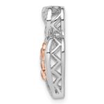Sterling Silver Rhodium Diam.s Rose Gold Plated I HEART U Pendant - Image 2