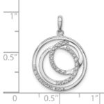Sterling Silver Rhodium Plated Diamond Pendant - Image 3