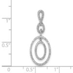Sterling Silver Rhodium Diam. Oval Pendant - Image 3