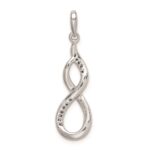 Sterling Silver Rhodium Diam. Figure 8 Pendant - Image 4