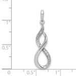 Sterling Silver Rhodium Diam. Figure 8 Pendant - Image 3