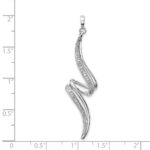 Sterling Silver Rhodium Plated Diamond Swirl Pendant - Image 3