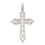Sterling Silver Rhodium Plated Diamond Cross Pendant - Image 4