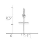 Sterling Silver RH Plated Child's Polished Cross Pendant - Image 3