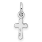 Sterling Silver RH-pltd Child's July Red Preciosca Crystal Cross Pendant - Image 3