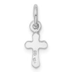 Sterling Silver RH-pltd Child's Sept Blue Preciosca Crystal Cross Pendant - Image 3