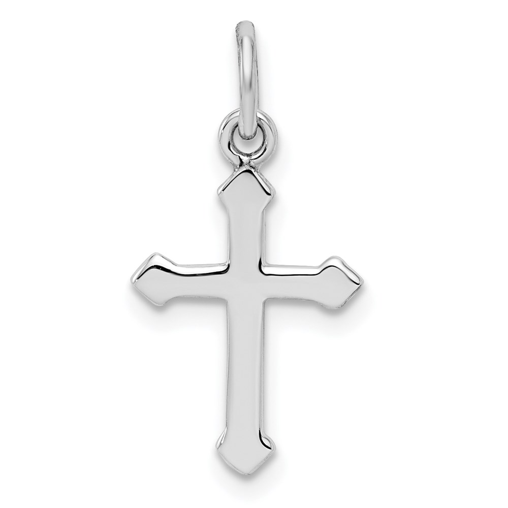 QP4034.jpg Sterling Silver RH Plated Child's Polished Cross Pendant - Image 1