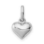 Sterling Silver Rhodium-plated Polished Heart Children's Pendant - Image 4