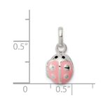 Sterling Silver Pink & Black Enamel Ladybug Locket Children's Pendant - Image 4