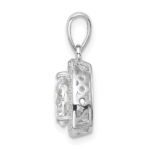 Sterling Silver Rhodium-plated Polished CZ Pendant - Image 2