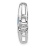 Sterling Silver Rhodium Created Blue Opal Starfish Slide - Image 2