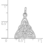 Sterling Silver Rhodium-plated Polished Celtic Symbol Pendant - Image 3