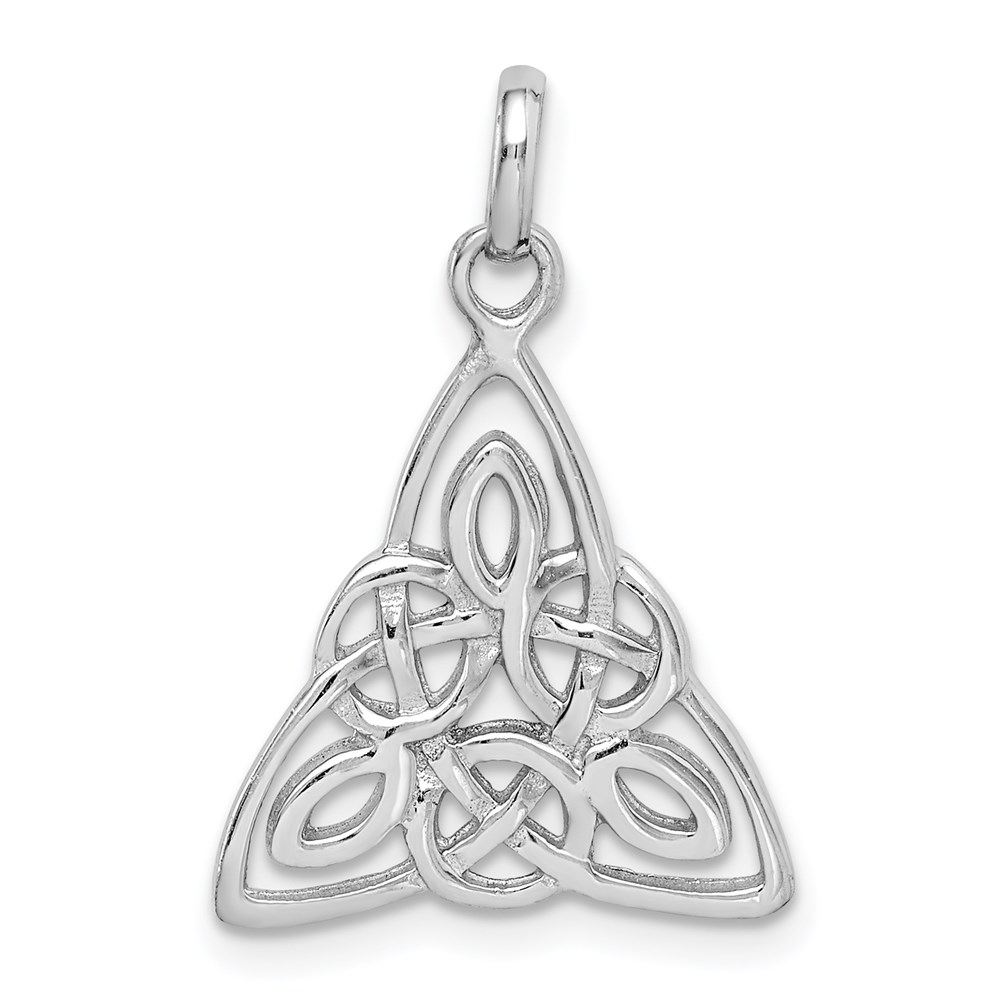 QP4299.jpg Sterling Silver Rhodium-plated Polished Celtic Symbol Pendant - Image 1
