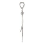 Sterling Silver Polished & Textured Teardrop Pendant - Image 2