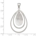 Sterling Silver Polished & Textured Teardrop Pendant - Image 3