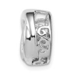 Sterling Silver Platinum-plated Polished Vibrant CZ Circle Pendant - Image 2