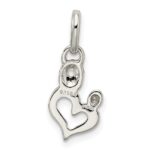 Sterling Silver Polished Heart Charm - Image 4