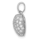 Sterling Silver Rhodium-plated CZ Micro pav‚ Heart Pendant - Image 2