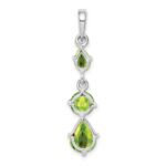 Sterling Silver Rhodium-plated Peridot Pendant - Image 4