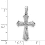 Sterling Silver Rhodium-plated Diamond Cross Pendant - Image 3