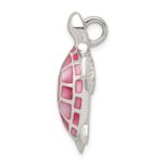 Sterling Silver Pink Mother of Pearl Turtle Slide - Image 2