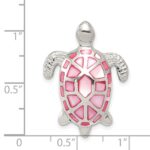 Sterling Silver Pink Mother of Pearl Turtle Slide - Image 3