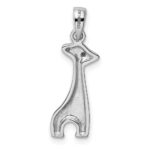 Sterling Silver Rhodium-plated Enameled CZ Giraffe Pendant - Image 3