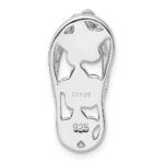 Sterling Silver Rhodium-plated Blue Created Opal Flip Flop Pendant Slide - Image 3