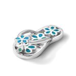 Sterling Silver Rhodium-plated Polished CZ Compass Pendant - Image 5