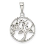 Sterling Silver Polished Tree Pendant