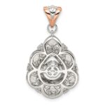 Sterling Silver Plat-plate Rose-tone Vibrant CZ Fancy Penda - Image 4