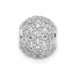 Sterling Silver Rhodium-plated CZ Bead Pendant