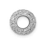 Sterling Silver Rhodium-plated CZ Bead Pendant - Image 2