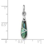 Sterling Silver Rhodium-plated Abalone Teardrop Pendant - Image 3