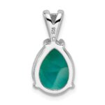Sterling Silver Rhodium-plated Lab Created Larimar Teardrop Pendant - Image 3