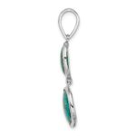 Sterling Silver Rhodium-plated w/Reconstituted Turquoise Pendant - Image 2