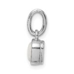 Sterling Silver Rhodium Plated Lab Created Opal Heart Pendant - Image 2