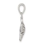 Sterling Silver Purple and Clear CZ Flower Pendant - Image 2