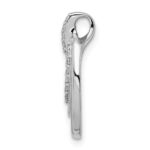 Sterling Silver Rhodium-plated CZ 3-Oval Chain Slide - Image 2