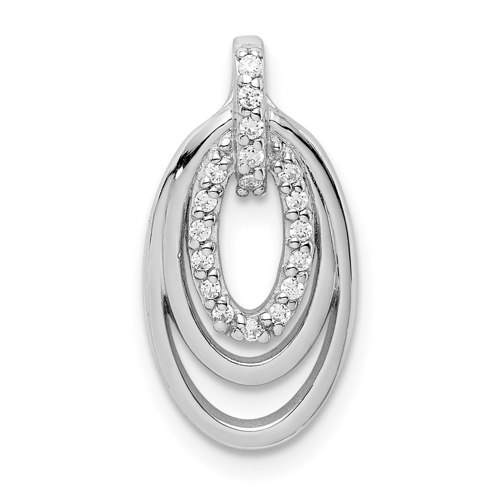 QP5295.jpg Sterling Silver Rhodium-plated CZ 3-Oval Chain Slide - Image 1