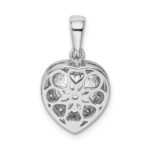 Sterling Silver Rhodium Plated Interchangeable CZ Heart Pendant - Image 3