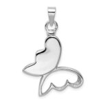 Sterling Silver Rhodium-plated Butterfly CZ Ash Holder Pendant - Image 3