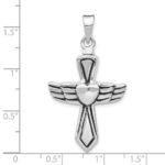 Sterling Silver Rhodium-plated Antiqued Cross w/Heart Ash HolderPenda - Image 4