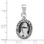 Sterling Silver Rhodium-plated Enameled Praying Hands Ash Holder Pendant - Image 4