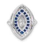 Sterling Silver Rhodium-plated CZ/Synth. Blue Spinel Chain Slide - Image 3