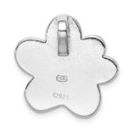 Sterling Silver Rhodium-plated Created Opal Inlay Paw Print Chain Slide - Image 3